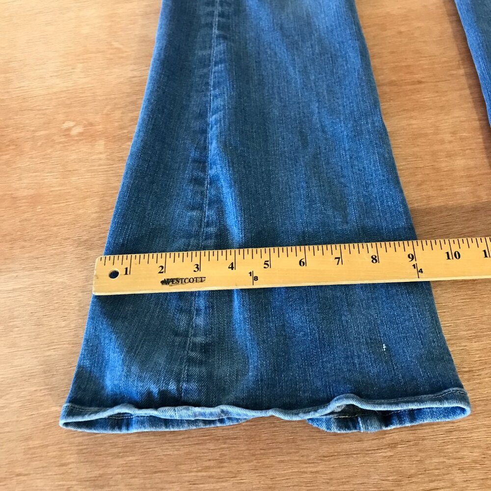 Frame Le High Flare Jeans Women 27 Blue Mid Rise Distressed Medium Wash Stretch - Picture 7 of 15